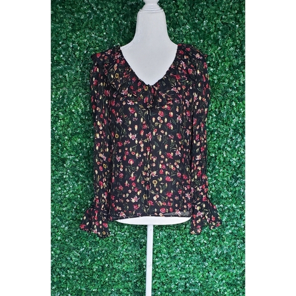 35. NWOT J.Crew Ruffleneck top in midnight vintage floral - Picture 4 of 7